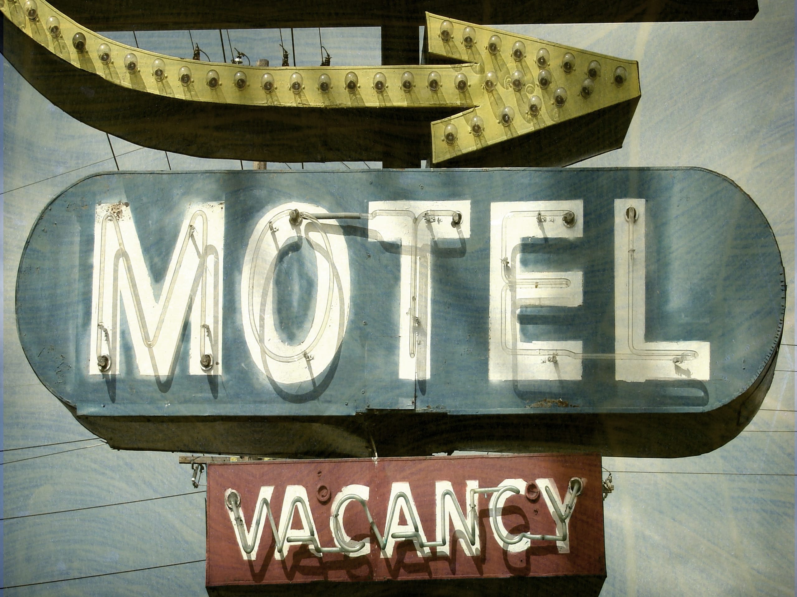 Vintage Vegas motel sign, weathered